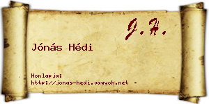 Jónás Hédi névjegykártya